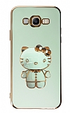 Eiroo Aynalı Kitty Samsung Galaxy J7 / J7 Core Standlı Yeşil Silikon Kılıf