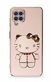 Eiroo Aynal Kitty Samsung Galaxy M12 Standl Pembe Silikon Klf