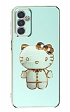 Eiroo Aynal Kitty Samsung Galaxy M13 Standl Yeil Silikon Klf