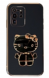 Eiroo Aynal Kitty Samsung Galaxy S20 Ultra Standl Siyah Silikon Klf