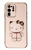 Eiroo Aynal Kitty Samsung Galaxy S20 Ultra Standl Pembe Silikon Klf