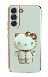 Eiroo Aynal Kitty Samsung Galaxy S21 Plus Standl Yeil Silikon Klf