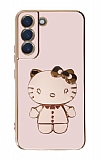 Eiroo Aynal Kitty Samsung Galaxy S22 5G Standl Pembe Silikon Klf