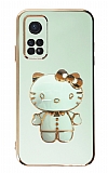 Eiroo Aynal Kitty Xiaomi Mi 10T Pro 5G Standl Yeil Silikon Klf