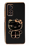 Eiroo Aynal Kitty Xiaomi Mi 10T Standl Siyah Silikon Klf