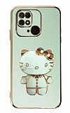 Eiroo Aynal Kitty Xiaomi Redmi 10C Standl Yeil Silikon Klf