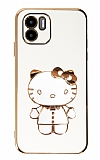 Eiroo Aynal Kitty Xiaomi Redmi A1 Standl Beyaz Silikon Klf