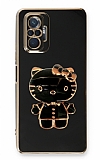 Eiroo Aynalı Kitty Xiaomi Redmi Note 10 Pro Standlı Siyah Silikon Kılıf
