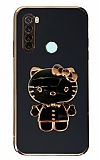 Eiroo Aynal Kitty Xiaomi Redmi Note 8 Standl Siyah Silikon Klf