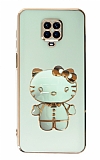 Eiroo Aynalı Kitty Xiaomi Redmi Note 9 Pro Standlı Yeşil Silikon Kılıf