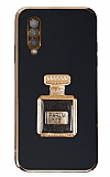 Eiroo Aynalı Parfüm Samsung Galaxy A70 Standlı Siyah Silikon Kılıf