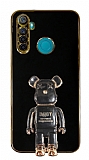 Eiroo Baby Bear Realme 6i Standlı Siyah Silikon Kılıf