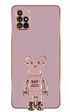 Eiroo Baby Bear Samsung Galaxy A71 Standl Mor Silikon Klf