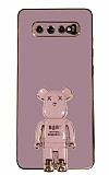 Eiroo Baby Bear Samsung Galaxy S10 Plus Standl Mor Silikon Klf