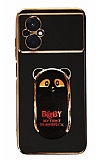 Eiroo Baby Panda Xiaomi Poco M5 Standlı Siyah Silikon Kılıf