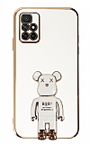 Eiroo Baby Bear Xiaomi Redmi 10 Prime 2022 Standlı Beyaz Silikon Kılıf
