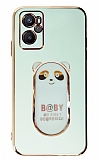 Eiroo Baby Panda Oppo A96 Standl Yeil Silikon Klf