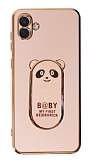 Eiroo Baby Panda Samsung Galaxy A04e Standl Pembe Silikon Klf