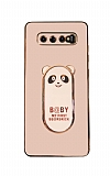 Eiroo Baby Panda Samsung Galaxy S10 Plus Standl Pembe Silikon Klf