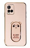 Eiroo Baby Panda vivo Y21 Standl Pembe Silikon Klf