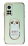 Eiroo Baby Panda Xiaomi Mi 10T 5G Standlı Yeşil Silikon Kılıf