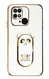Eiroo Baby Panda Xiaomi Poco C40 Standl Beyaz Silikon Klf