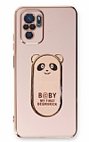 Eiroo Baby Panda Xiaomi Poco M5s Standl Pembe Silikon Klf