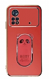 Eiroo Baby Panda Xiaomi Poco X4 Pro 5G Standl Krmz Silikon Klf