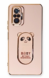 Eiroo Baby Panda Xiaomi Redmi Note 10 Pro Standlı Pembe Silikon Kılıf
