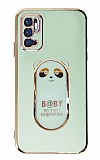 Eiroo Baby Panda Xiaomi Redmi Note 11SE Standl Yeil Silikon Klf