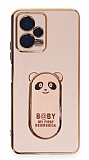 Eiroo Baby Panda Xiaomi Redmi Note 12 5G Standl Pembe Silikon Klf