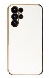 Eiroo Borderline Samsung Galaxy S23 Ultra Kamera Korumal Beyaz Silikon Klf