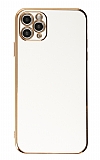 Eiroo Borderline iPhone 11 Pro Max Kamera Korumalı Beyaz Silikon Kılıf