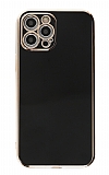 Eiroo Borderline iPhone 12 Pro Max Kamera Korumalı Siyah Silikon Kılıf
