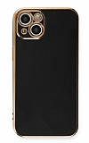 Eiroo Borderline iPhone 13 Mini Kamera Korumalı Siyah Silikon Kılıf