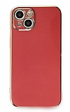 Eiroo Borderline iPhone 13 Mini Kamera Korumalı Kırmızı Silikon Kılıf