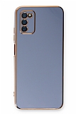 Eiroo Borderline Samsung Galaxy A03s Kamera Korumal Mavi Silikon Klf