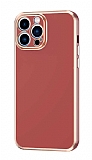 Eiroo Borderline iPhone 13 Pro Kamera Korumalı Kahverengi Silikon Kılıf