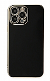 Eiroo Borderline iPhone 13 Pro Max Kamera Korumalı Siyah Silikon Kılıf
