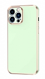 Eiroo Borderline iPhone 13 Pro Max Kamera Korumal Ak Yeil Silikon Klf