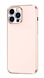 Eiroo Borderline iPhone 13 Pro Max Kamera Korumalı Rose Gold Silikon Kılıf