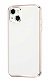 Eiroo Borderline iPhone 14 Kamera Korumal Beyaz Silikon Klf