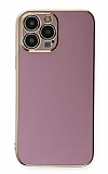Eiroo Borderline iPhone 14 Pro Kamera Korumalı Mor Silikon Kılıf