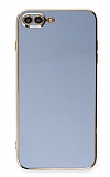 Eiroo Borderline iPhone 7 Plus / 8 Plus Kamera Korumalı Mavi Silikon Kılıf