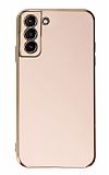 Eiroo Borderline Samsung Galaxy S21 Plus Kamera Korumal Pembe Silikon Klf