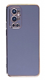 Eiroo Borderline OnePlus 9 Pro Kamera Korumal Mavi Silikon Klf