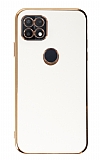 Eiroo Borderline Oppo A15 / A15s Kamera Korumal Beyaz Silikon Klf
