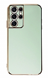 Eiroo Borderline Samsung Galaxy S21 Ultra Kamera Korumal Yeil Silikon Klf