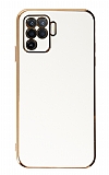 Eiroo Borderline Oppo Reno 5 Lite Kamera Korumalı Beyaz Silikon Kılıf