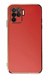 Eiroo Borderline Oppo Reno 5 Lite Kamera Korumalı Kırmızı Silikon Kılıf